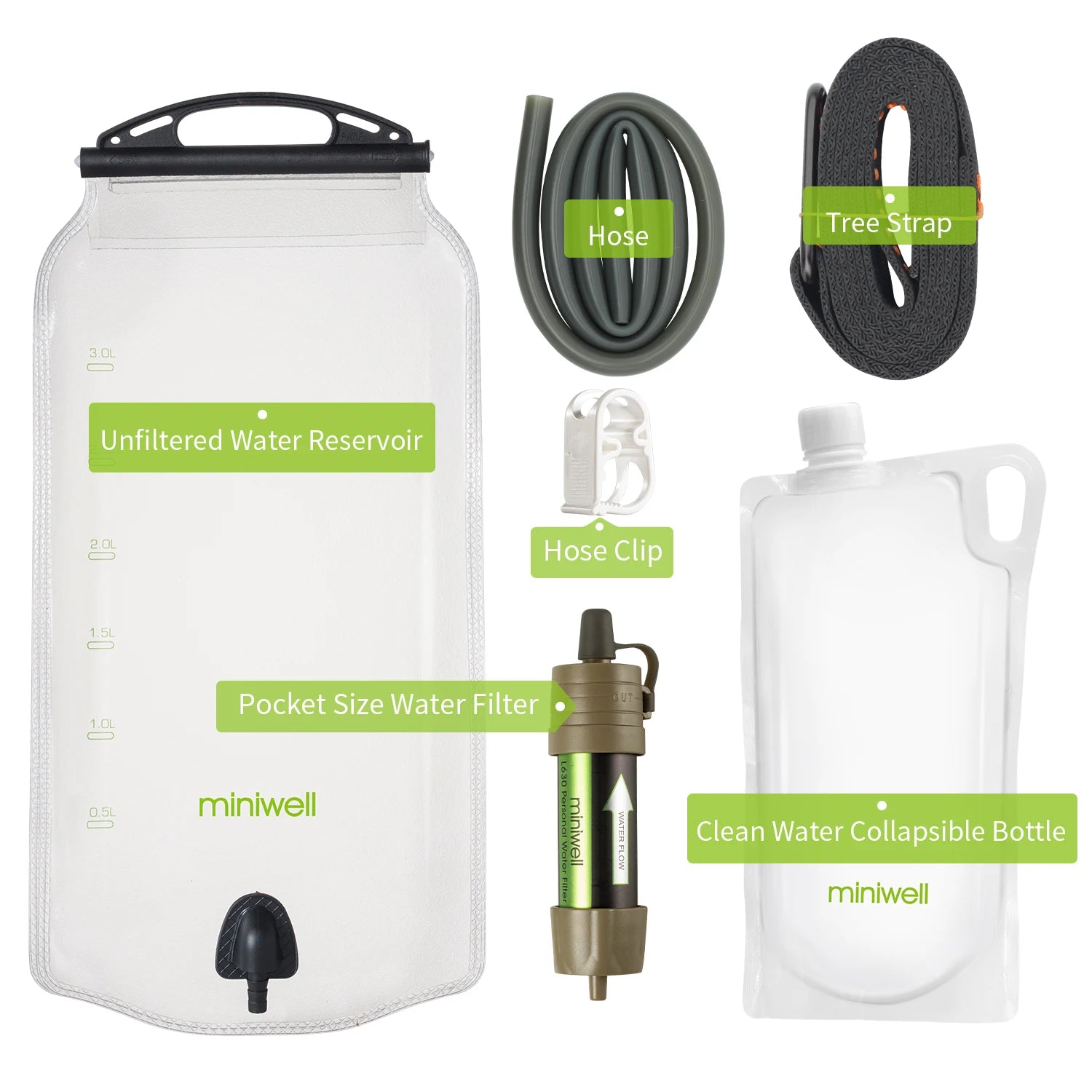 Miniwell L630 Portable Survival Water Purification System for Camping &Hiking