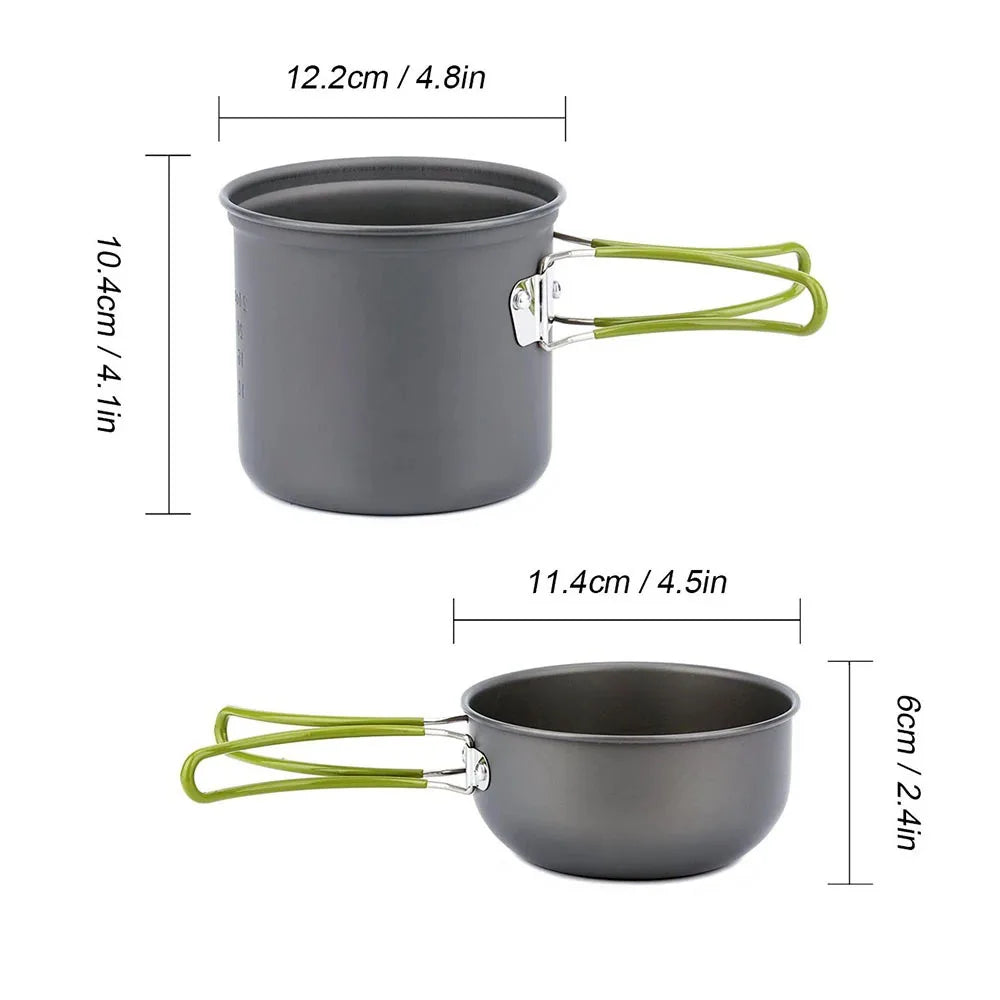 Camping Cookware Kit with Stove Outdoor Cooking Set