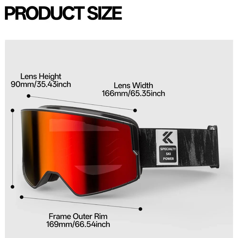 Photochromic Snow Goggles Snowboard Anti-Fog Mask