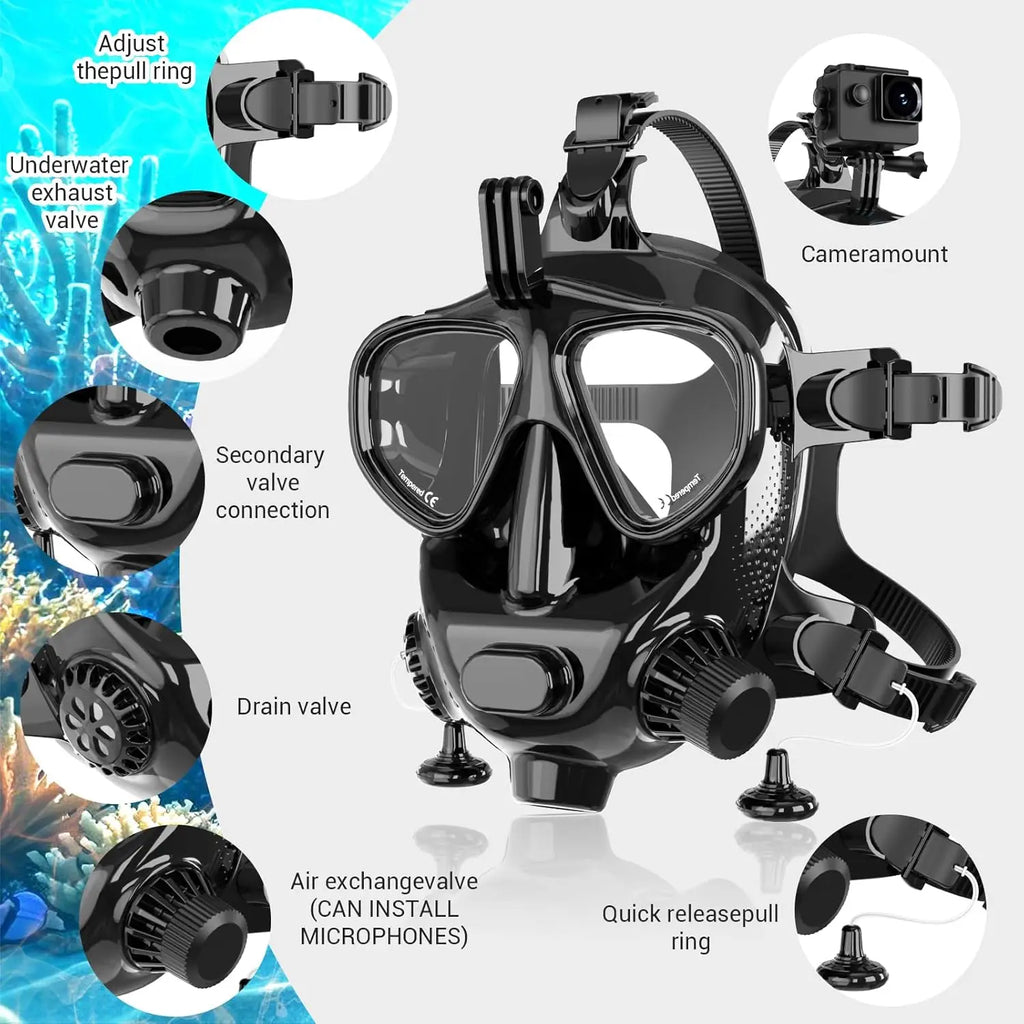Full Face Dive Mask Support Diving & Snorkeling,