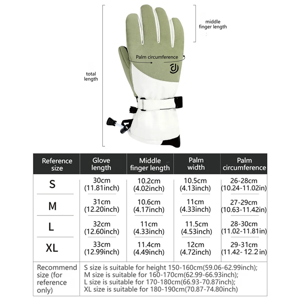 Winter Ski Gloves Snowboarding Gloves Windproof, Waterproof  Touch-Screen Skiing Gloves