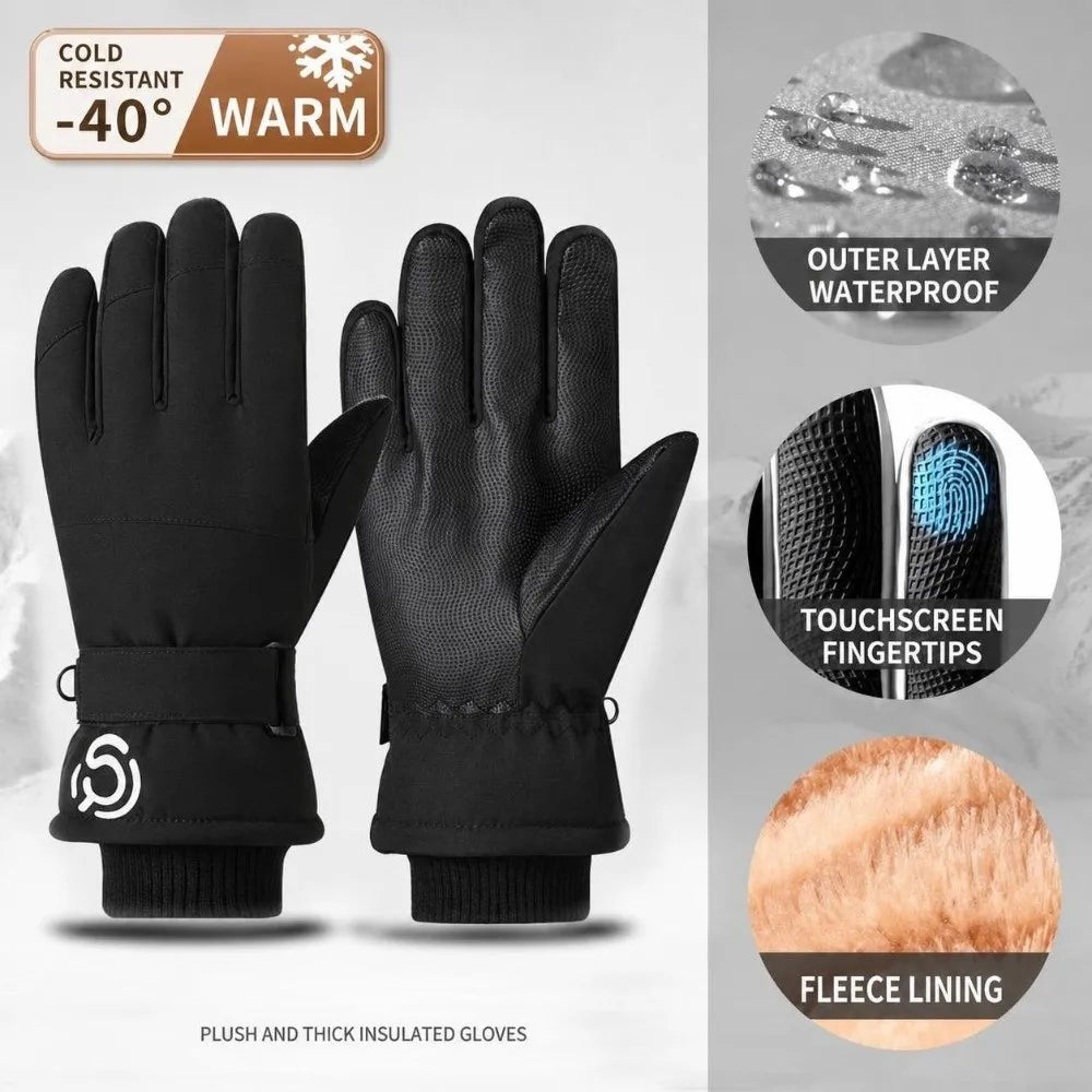 Universal Windproof Skiing Gloves Cold-proof Thickened Snowboard Gloves Touch-screen Water Resistant Snow Gloves for Men Women