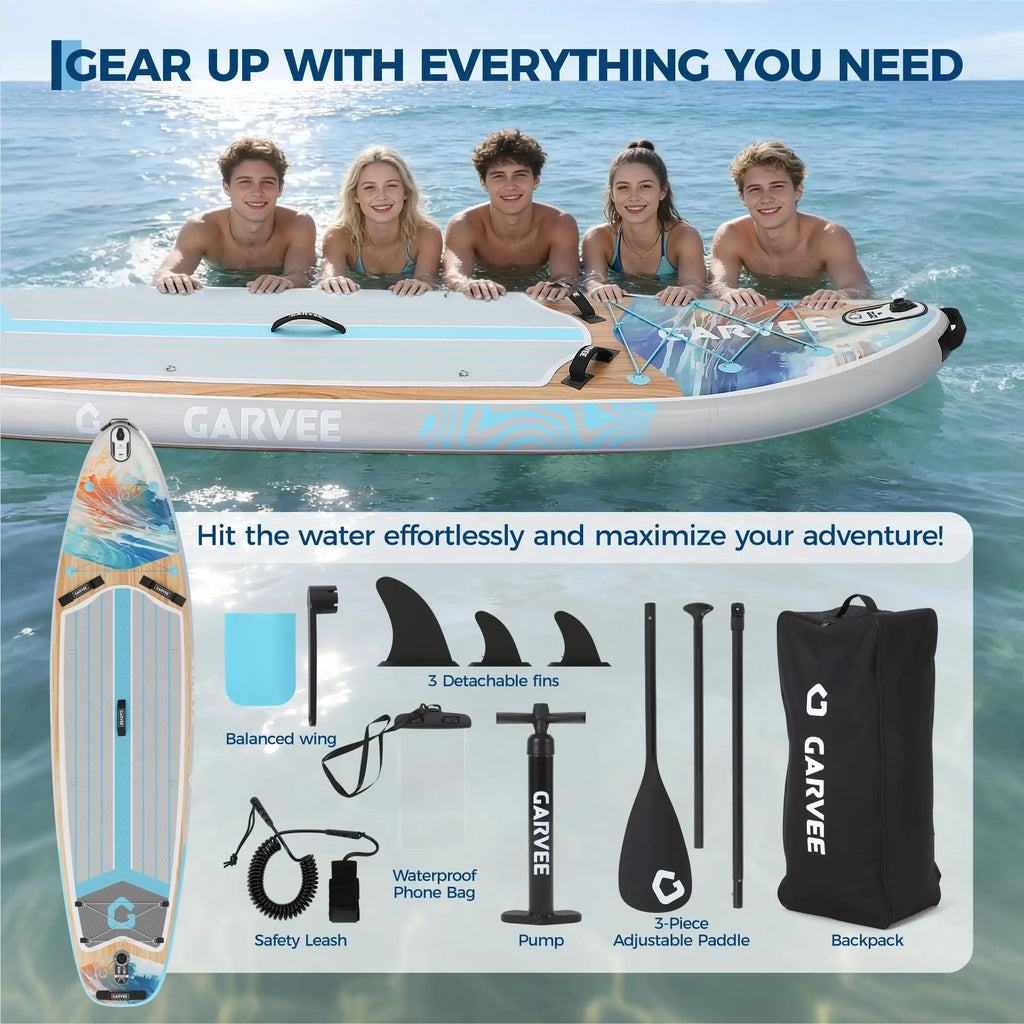 nflatable Paddle Board, Inflatable Stand Up Paddleboards with Premium SUP Accessories, High Weight Capacity, Large Paddle