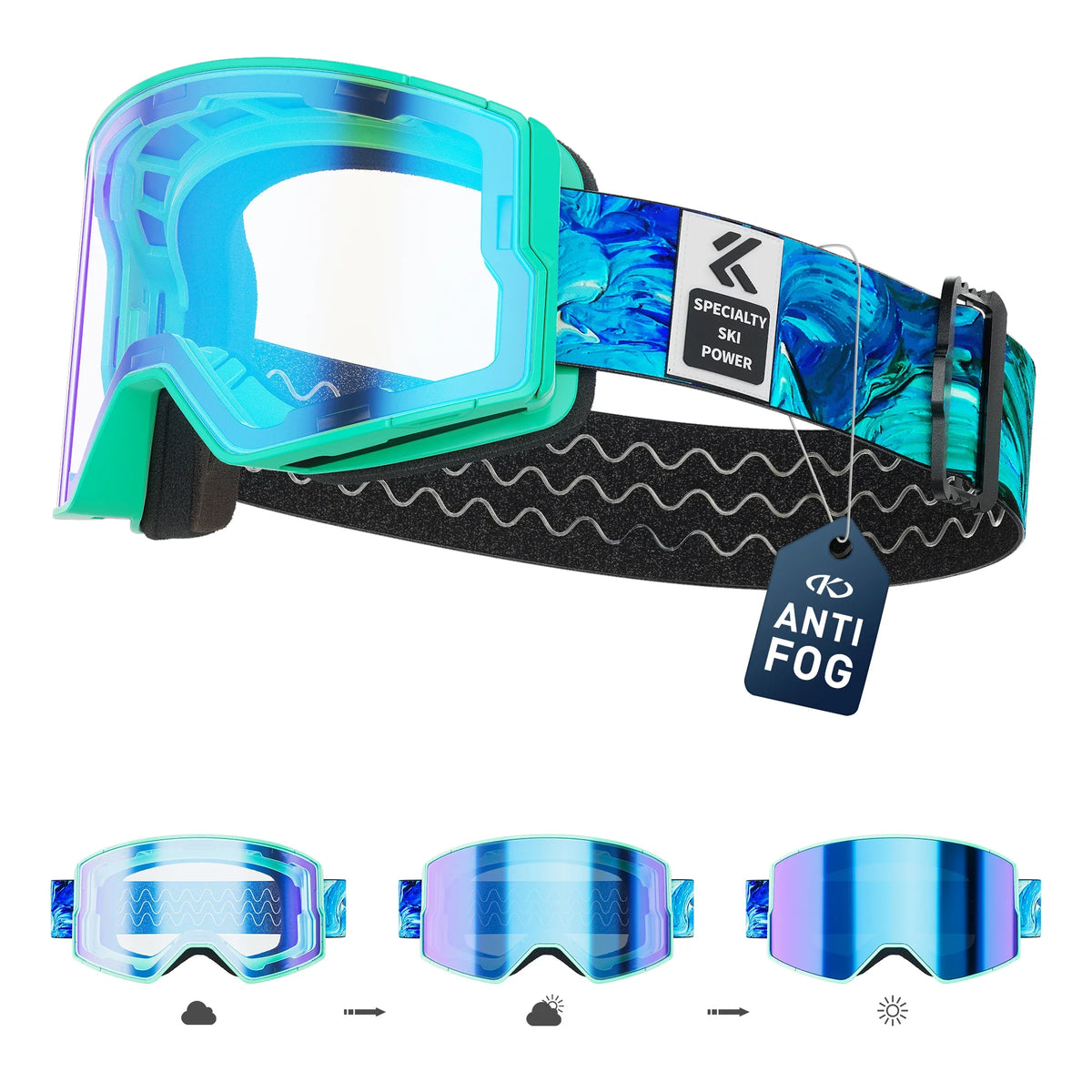 Photochromic Snow Goggles Snowboard Anti-Fog Mask