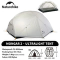 Naturehike Mongar 2 Person Backpacking Tent 210T Ultralight Travel Tent Waterproof Hiking Survival Outdoor Camping Tent
