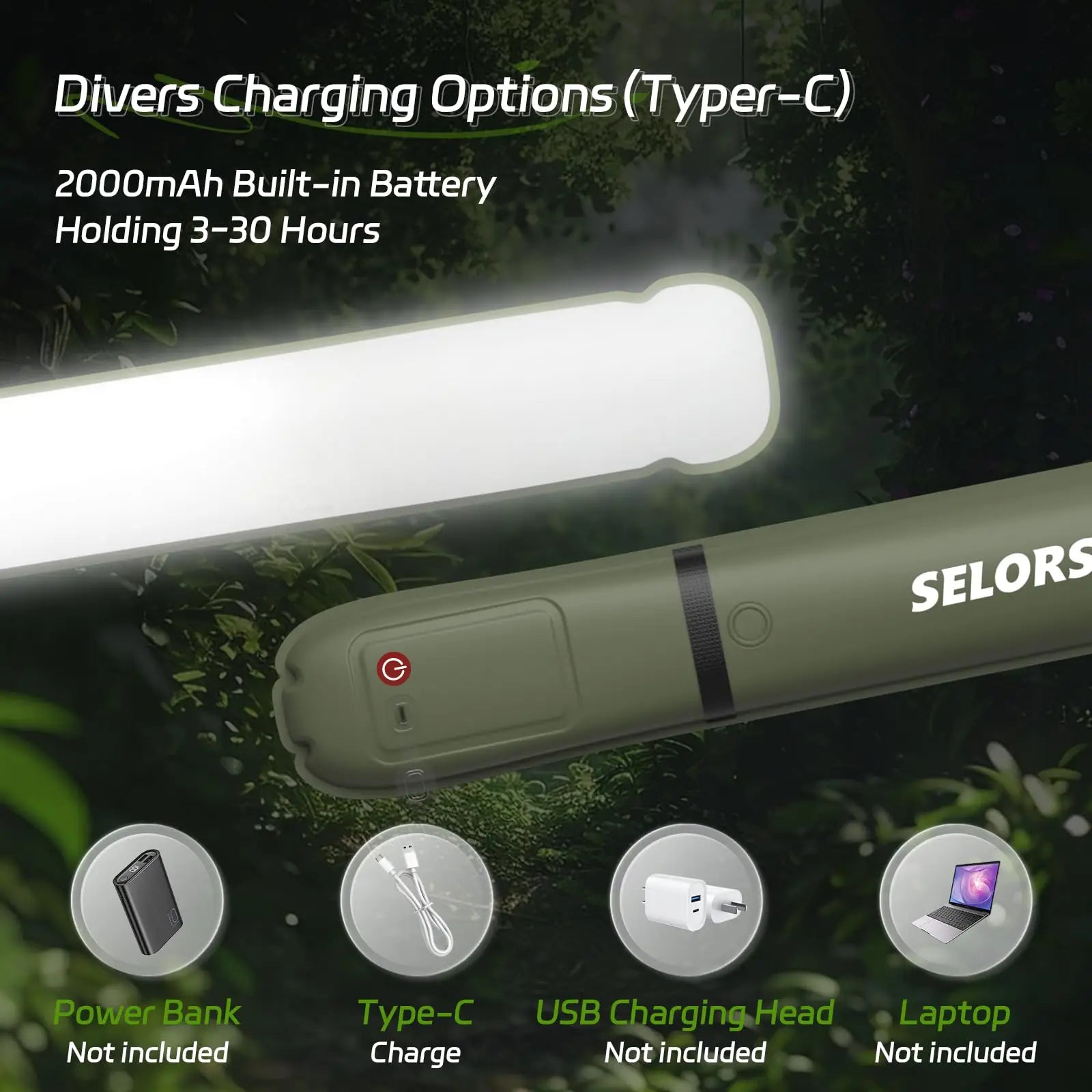 Rechargeable  Camping Light Waterproof 2000 mAh