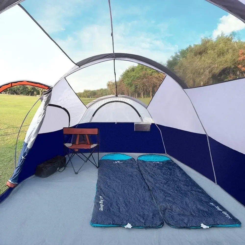 Tent 8 Person Camping Tents, Weather Resistant Family Tent, 5 Large Mesh Windows, Double Layer, Divided Curtain for Separated