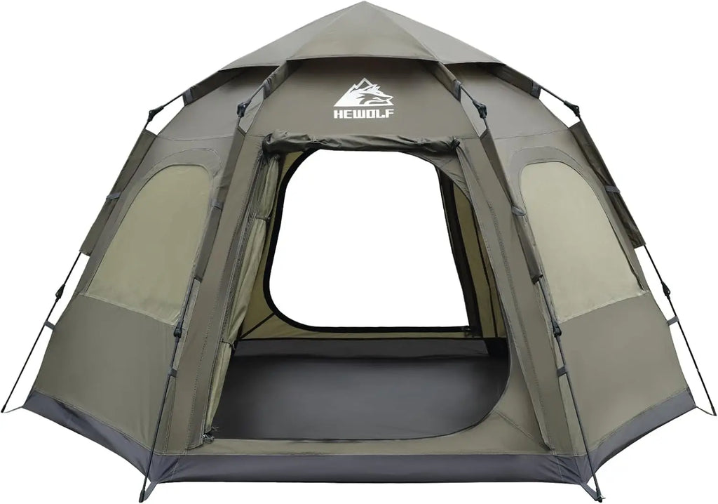 2/3/4 Person Camping Tent - Up Waterproof 2 DoTent with Easy Setup | 3-Season Hexagonal Dome Design