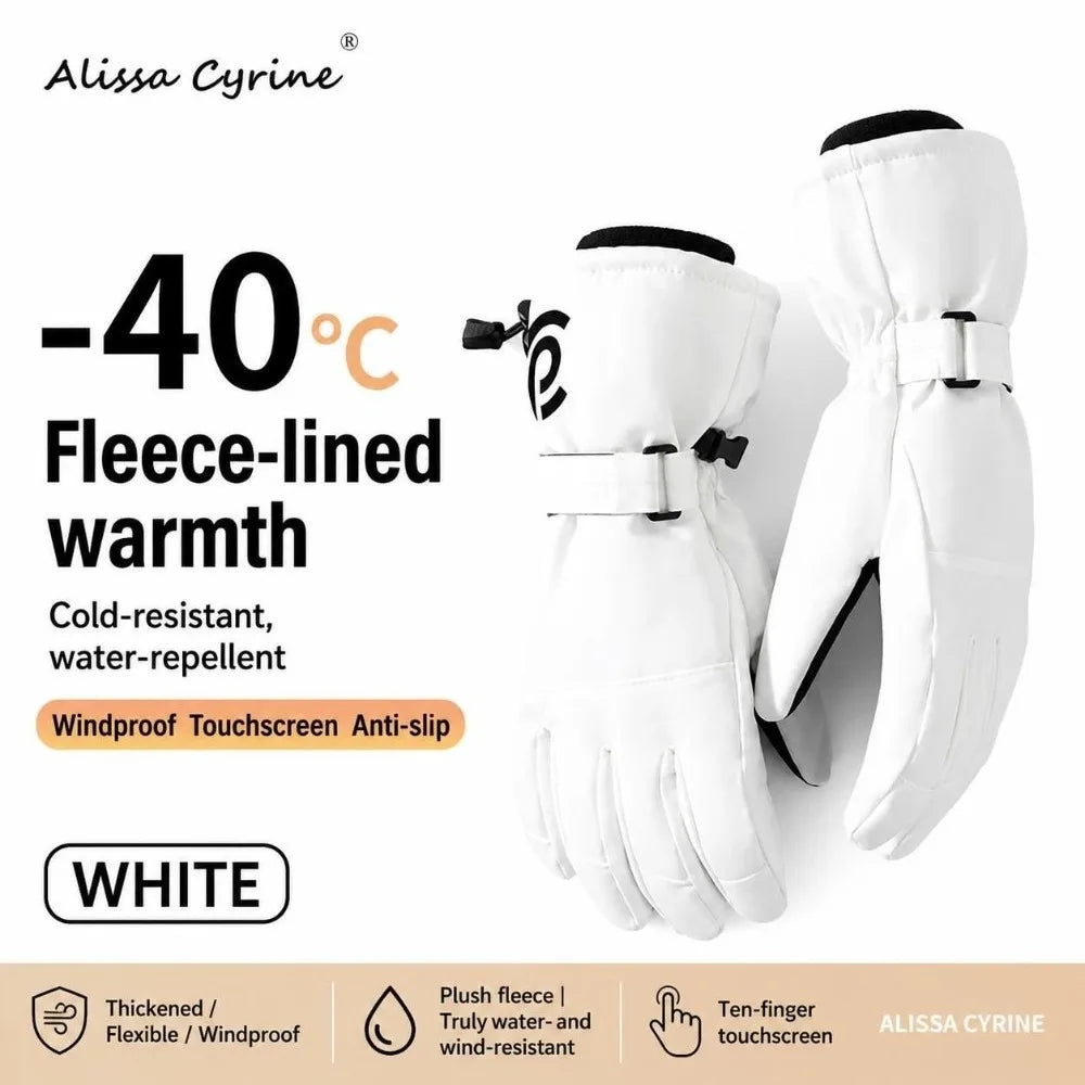 Universal Windproof Skiing Gloves Cold-proof Thickened Snowboard Gloves Touch-screen Water Resistant Snow Gloves for Men Women
