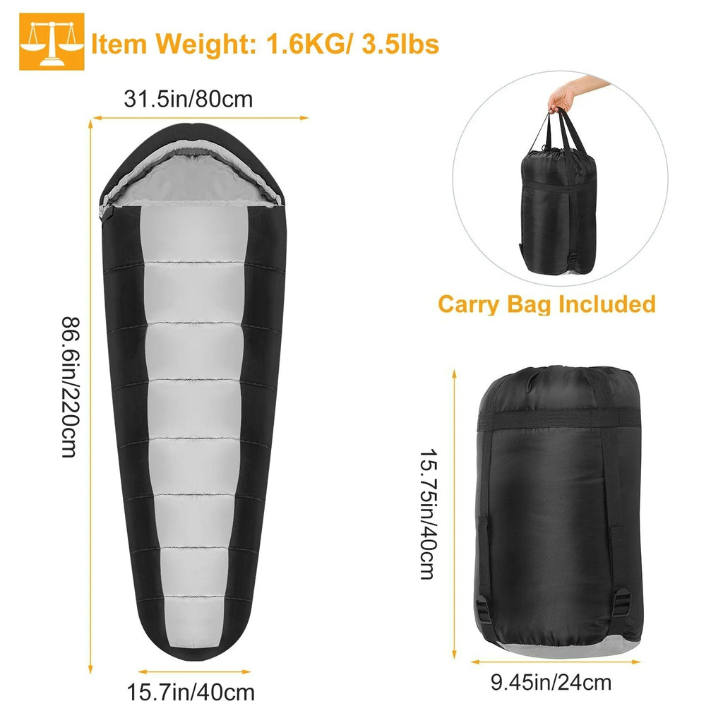 1Pc Mummy Sleeping Bag Camping Sleeping Bags For Adults Outdoor Soft Thick Water-Resistant Moisture-proof Sleep Bag Suitable