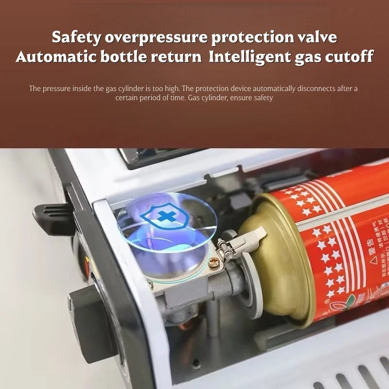 Portable camping barbecue stove, suitable for various activities such as camping and home cooking; lightweight cartridge stove