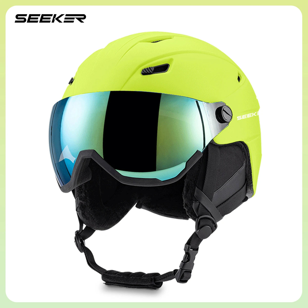 Helmet and Mirror Integrated Ski Helmet