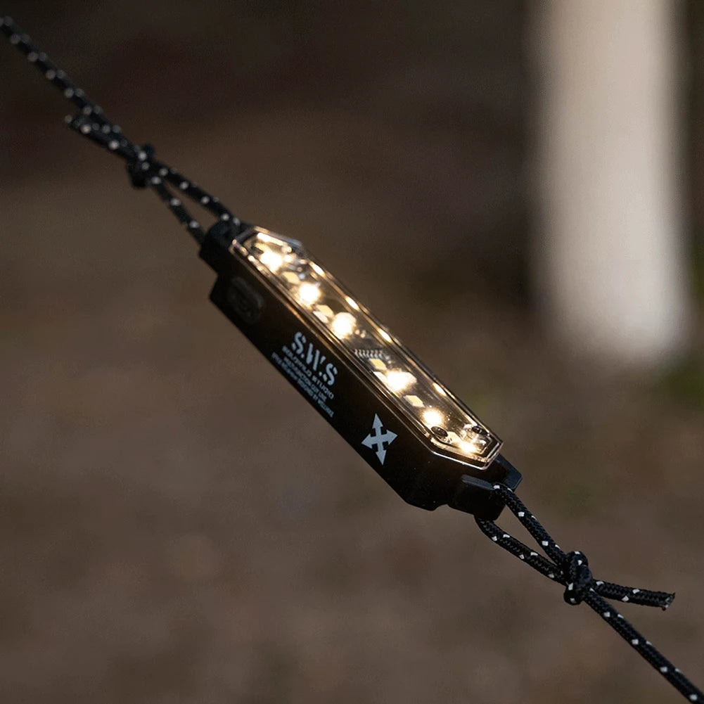 1-5pc Wind Rope Light Portable Camping Atmosphere Light Wind Rope Warning Light Stepless Dimming Tent Decoration Lights for Out