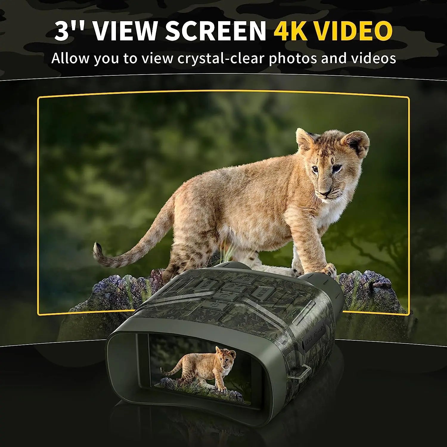 4K Night Vision Binoculars with Rechargeable Battery