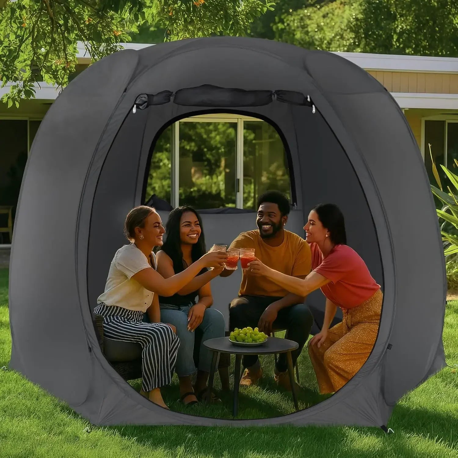 Pop Up Screen Tent House Room Instant Outdoor Camping Canopy Sun Shelter Gazebo for Patio, Backyard & Deck, Privacy Tent