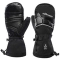 Rechargeable Electric Heated Skiing Gloves Leather Heating Gloves With Battery Winter Mittens