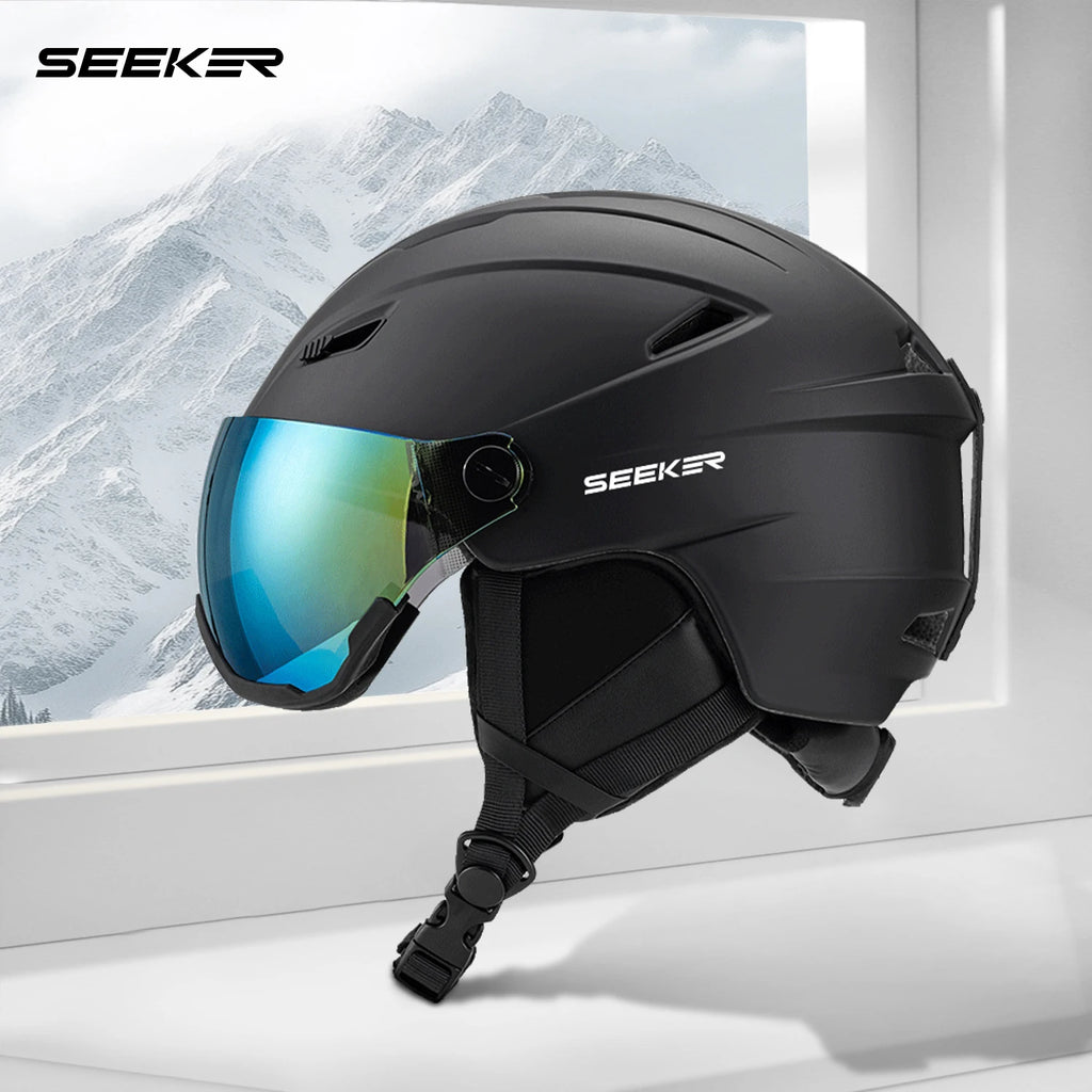 UMUSEEKER Ski Helmet Lens Integrated Anti-Fall And Anti-Impact Adult And Youth Snowboard And Double Board Ski Helmet Snow Helmet