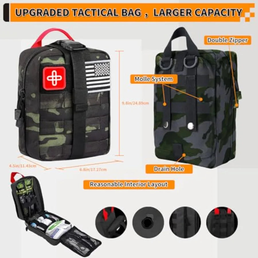 Survival Kit Gifts for Men Women Teen Boys 252 pcs Survival Gear and Equipment Mini First Aid Kit for Car Home Emergency Kit wi