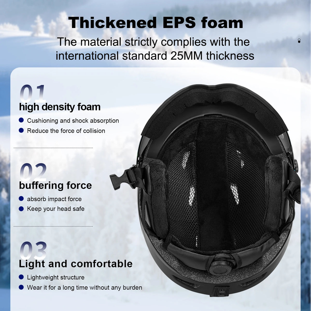 Helmet and Mirror Integrated Ski Helmet