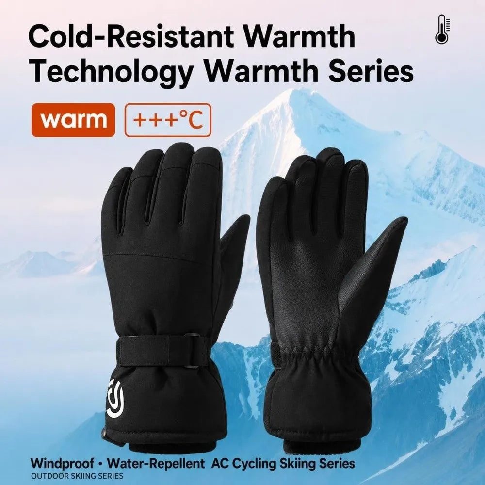 Universal Windproof Skiing Gloves Cold-proof Thickened Snowboard Gloves Touch-screen Water Resistant Snow Gloves for Men Women