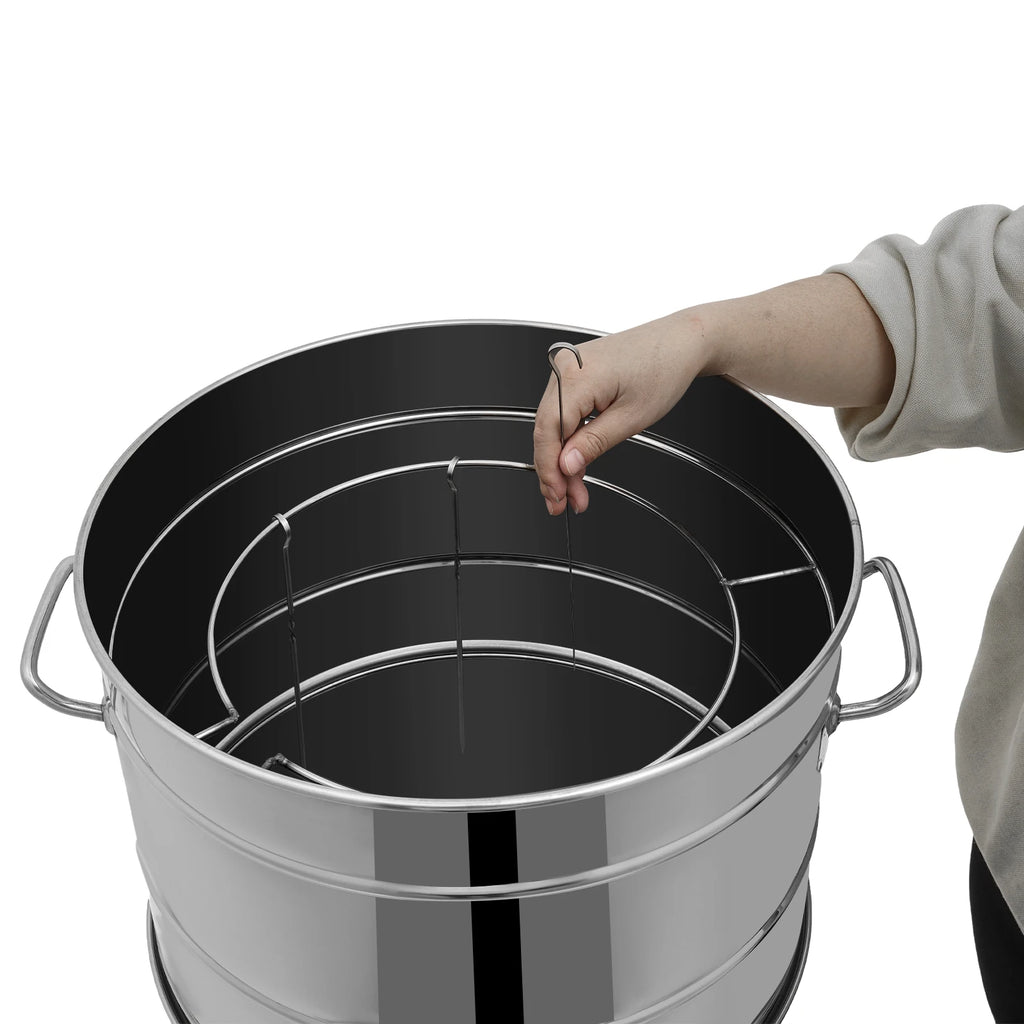 Portable Charcoal Grill, Stainless Barbecue Grill Barrel,