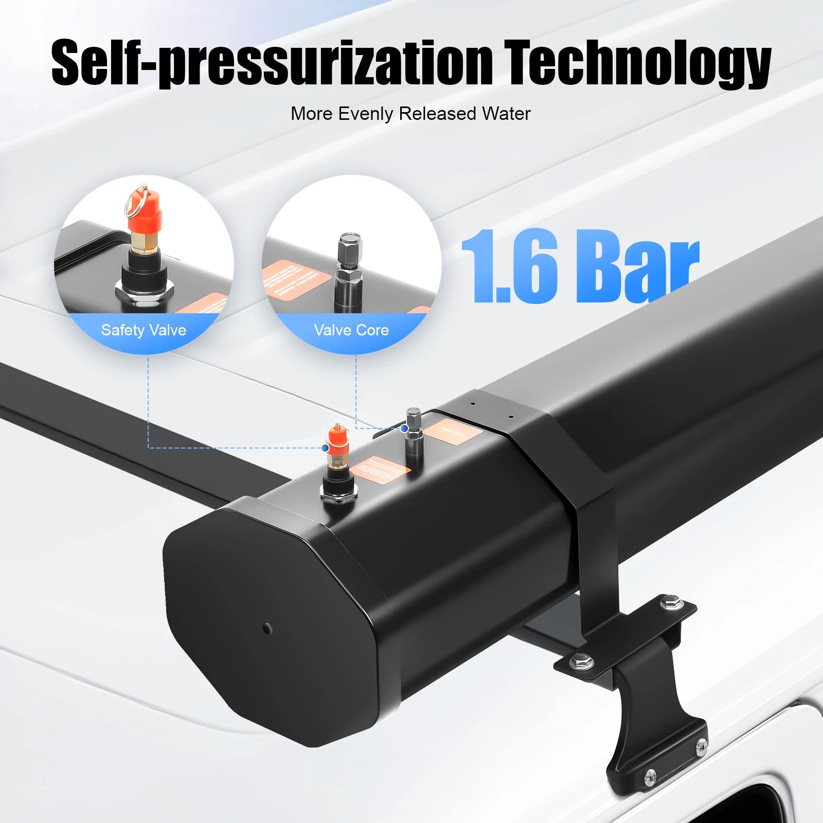  30L Roof Mounted Road Shower Car Shower Water Tank Portable Outdoor Rinse with Hose for Post-Surf & Camping Use
