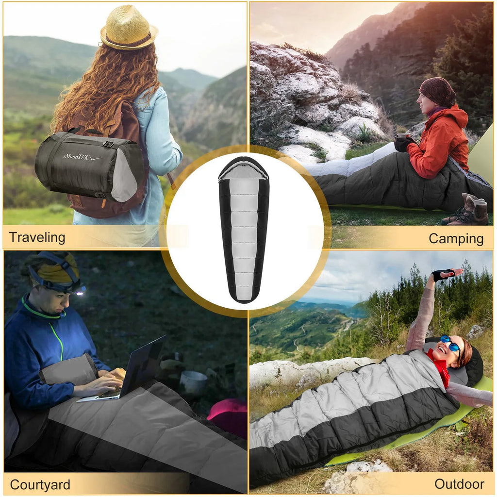 1Pc Mummy Sleeping Bag Camping Sleeping Bags For Adults Outdoor Soft Thick Water-Resistant Moisture-proof Sleep Bag Suitable