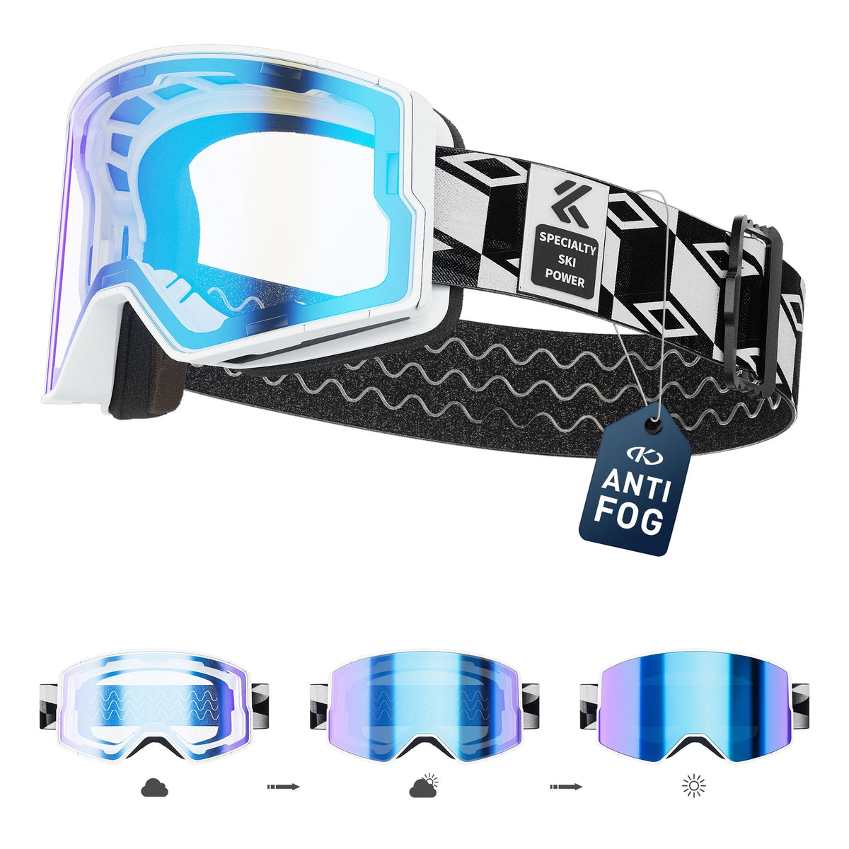 Photochromic Snow Goggles Snowboard Anti-Fog Mask