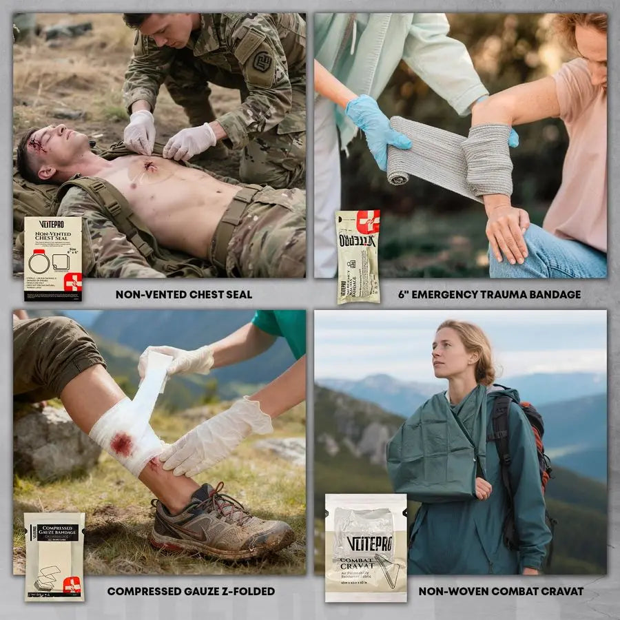 IFAK Trauma Kit, First Aid Kits Refill Supplies with Tourniquet, Emergency Trauma Bandage, NonVented Chest Seal, Emergency Medic