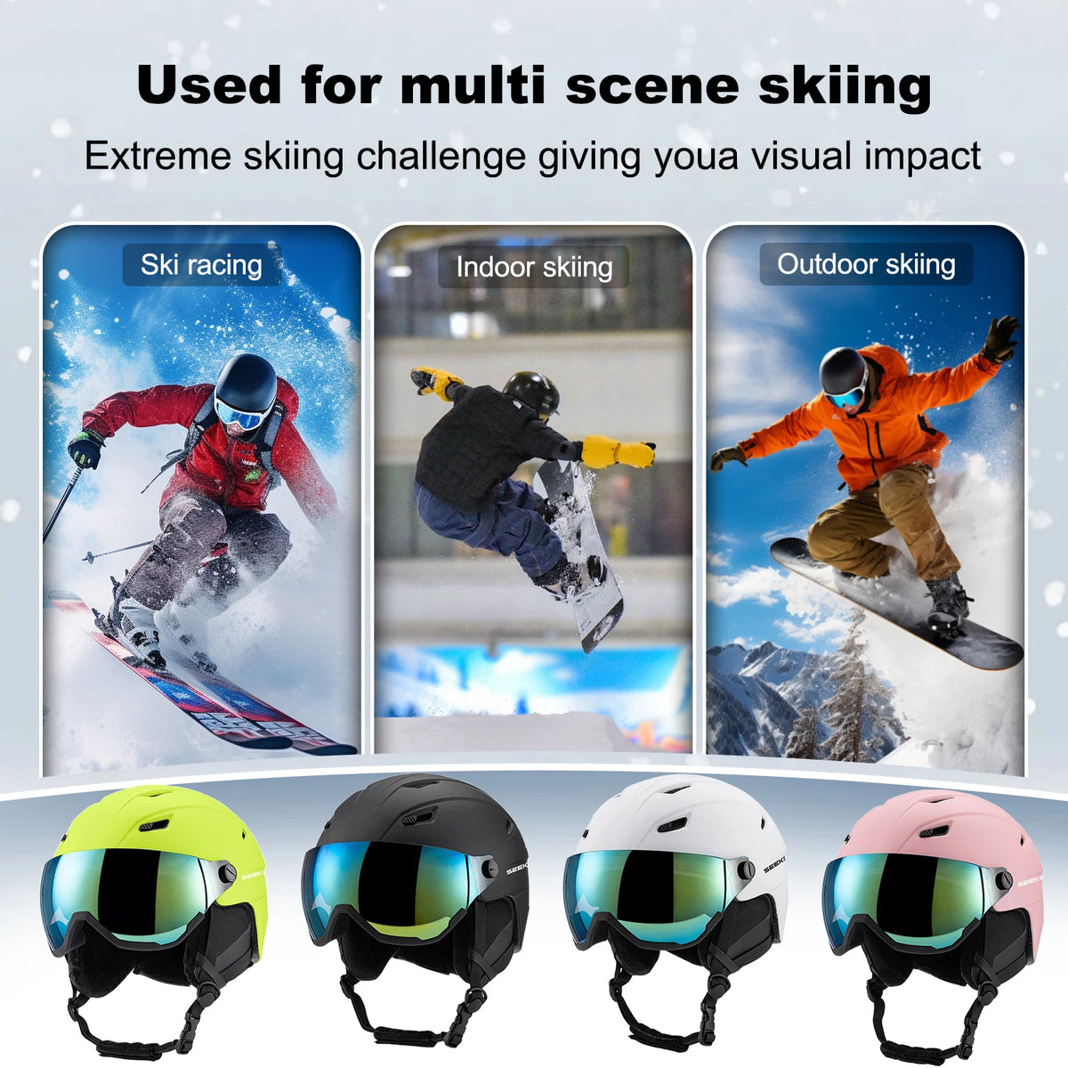 Helmet and Mirror Integrated Ski Helmet