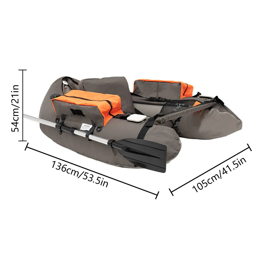 Portable Inflatable Fishing Boat Raft,Backrest Adjustable Angle, Blow Up Boat