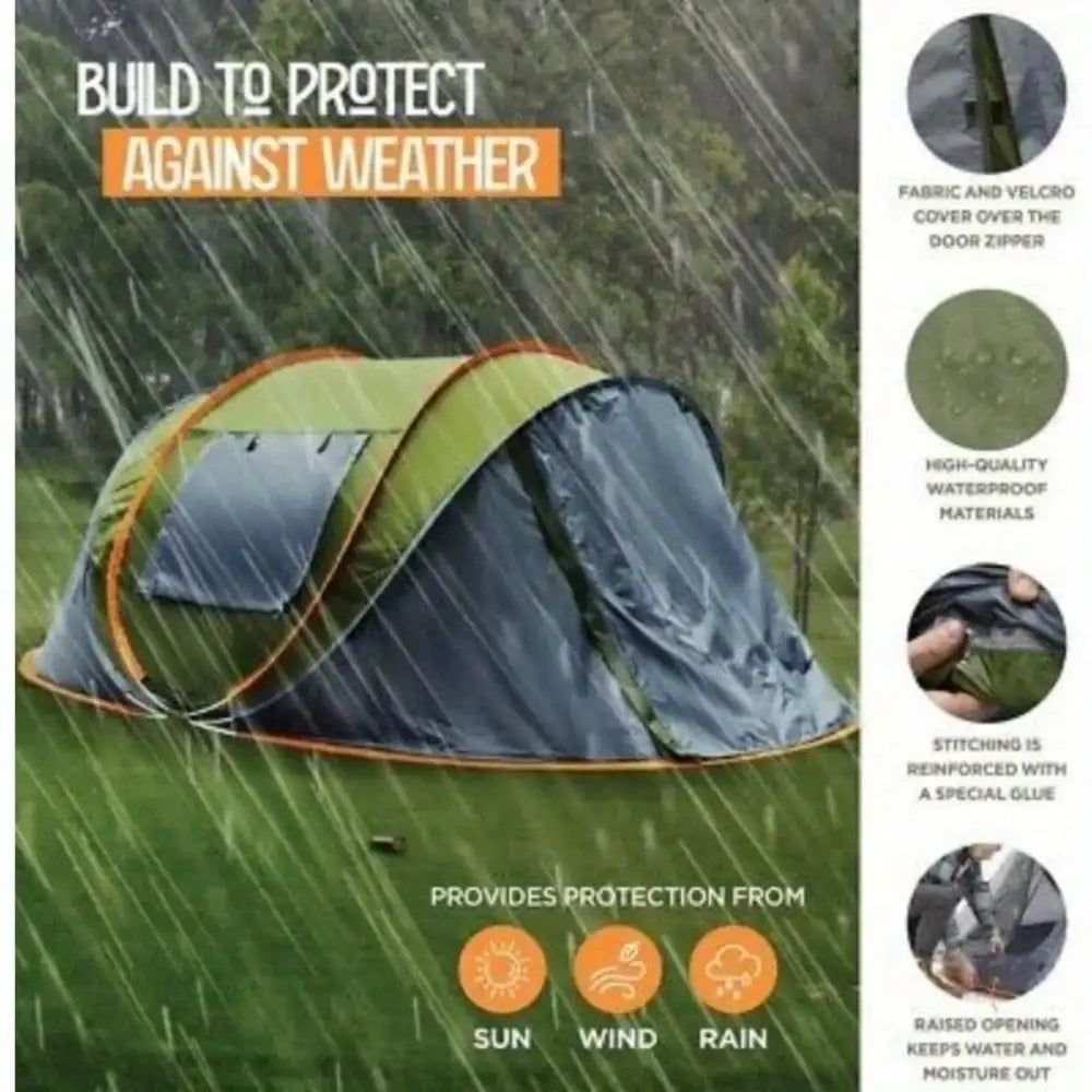 4-Person Easy Pop Up Tent with 2 Doors f