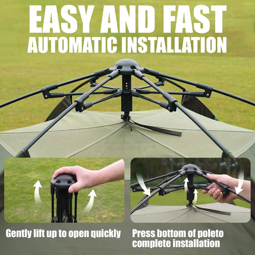 2/3/4 Person Camping Tent - Up Waterproof 2 DoTent with Easy Setup | 3-Season Hexagonal Dome Design