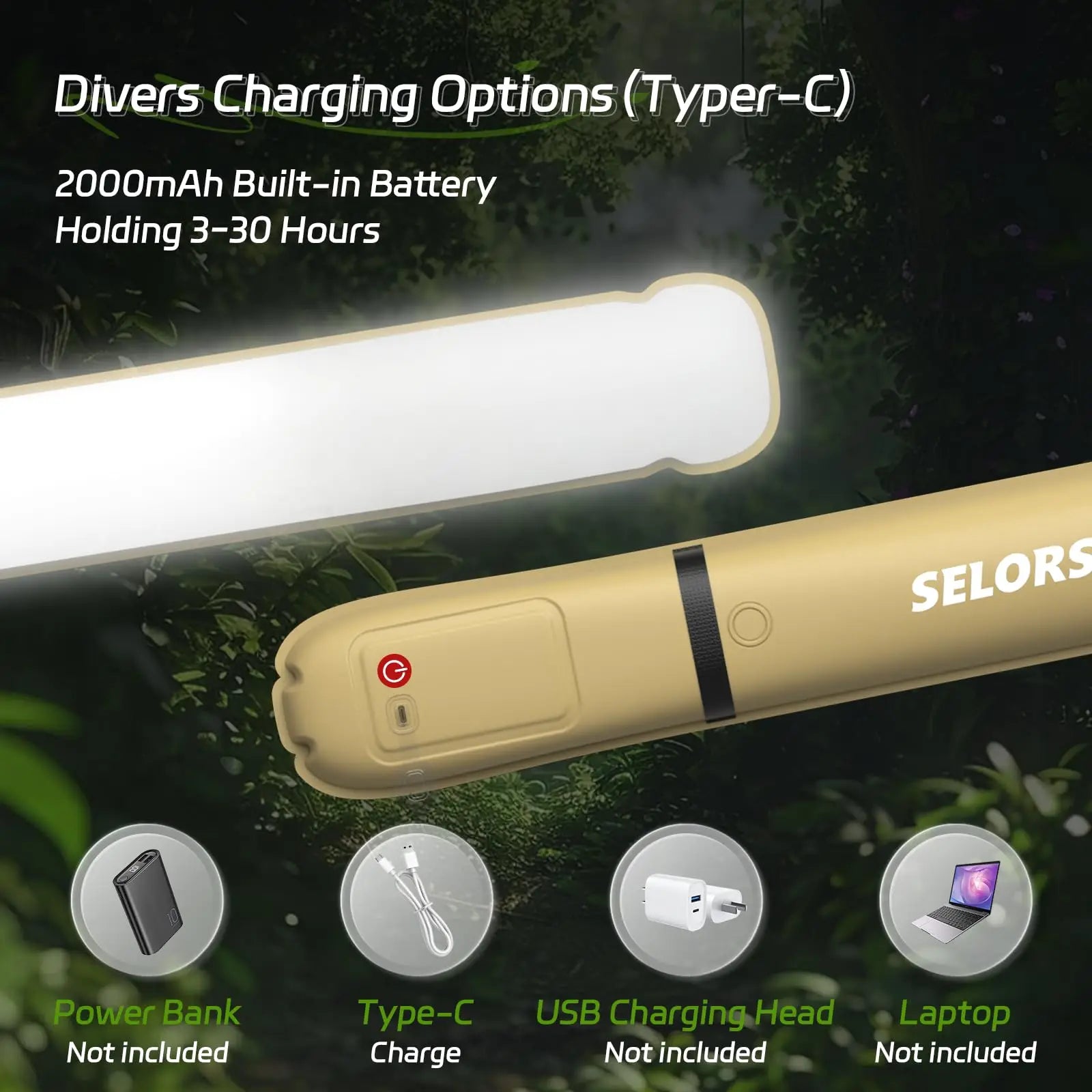 Rechargeable  Camping Light Waterproof 2000 mAh