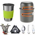 Camping Cookware Kit with Stove Outdoor Cooking Set