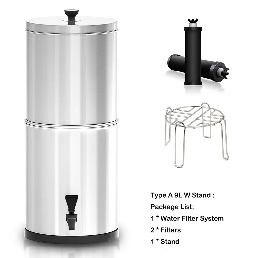 Tomshoo 9L / 11L Outdoor Gravity Water Filtration Bucket Water Filter System for Home Camping Hiking Emergency Preparedness