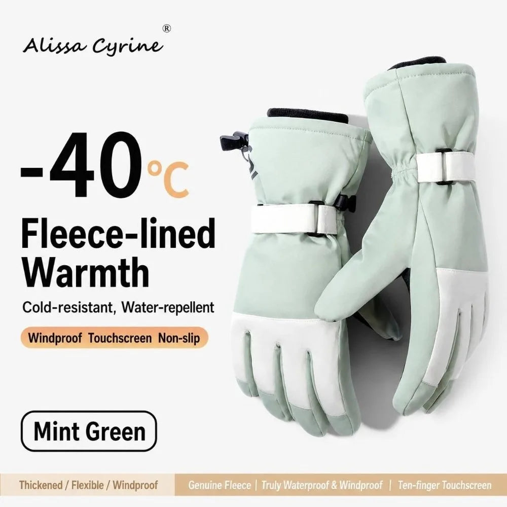 Universal Windproof Skiing Gloves Cold-proof Thickened Snowboard Gloves Touch-screen Water Resistant Snow Gloves for Men Women