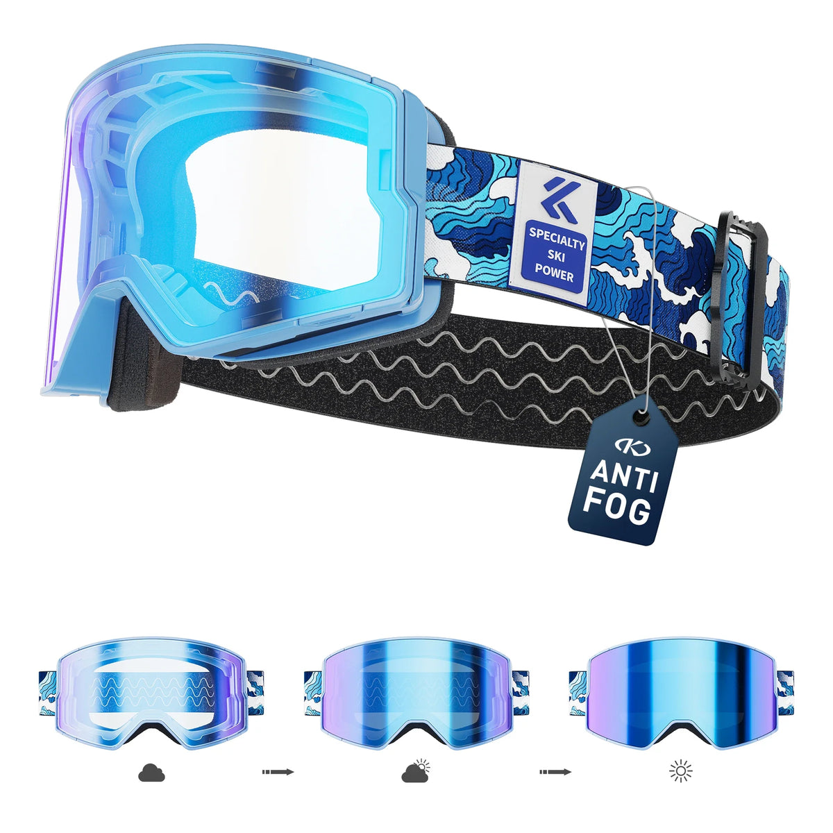Photochromic Snow Goggles Snowboard Anti-Fog Mask