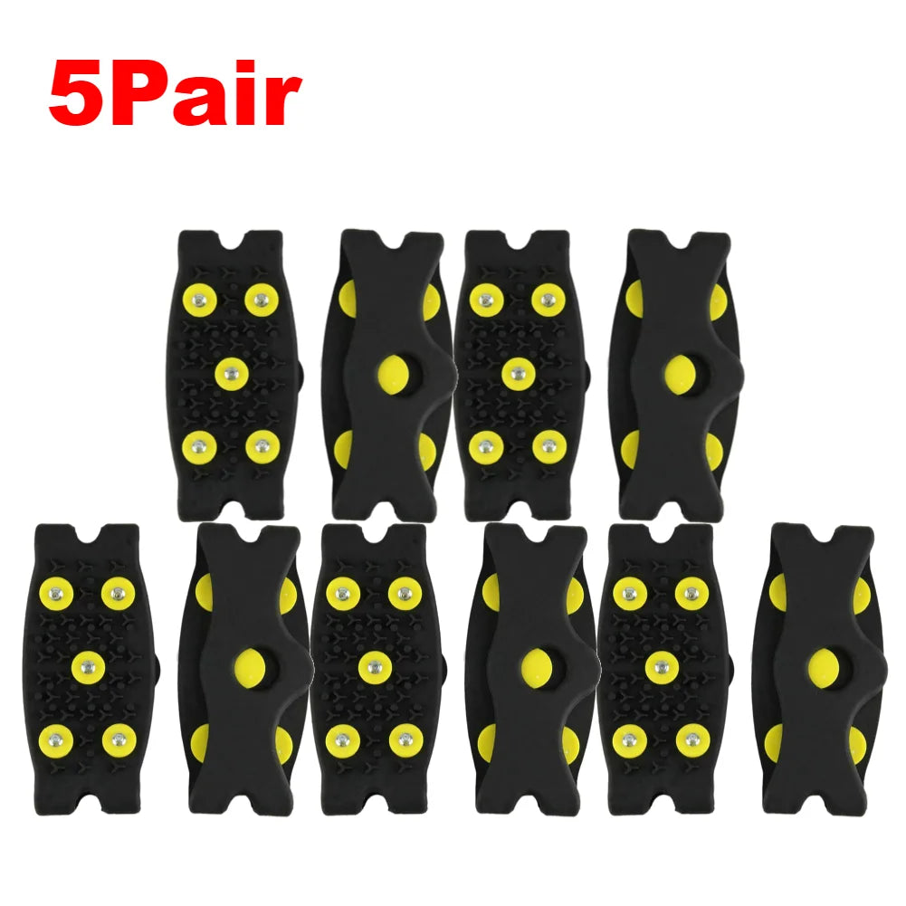 1-10Pair 5-Stud Anti Slip Crampons