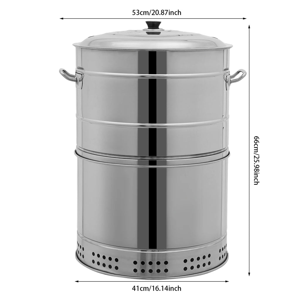 Portable Charcoal Grill, Stainless Barbecue Grill Barrel,