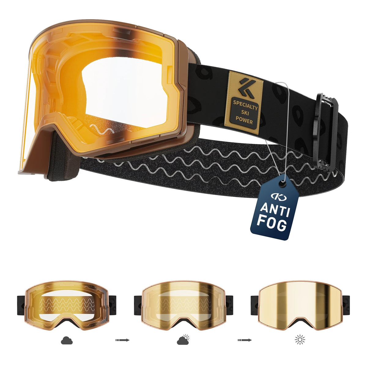 Photochromic Snow Goggles Snowboard Anti-Fog Mask