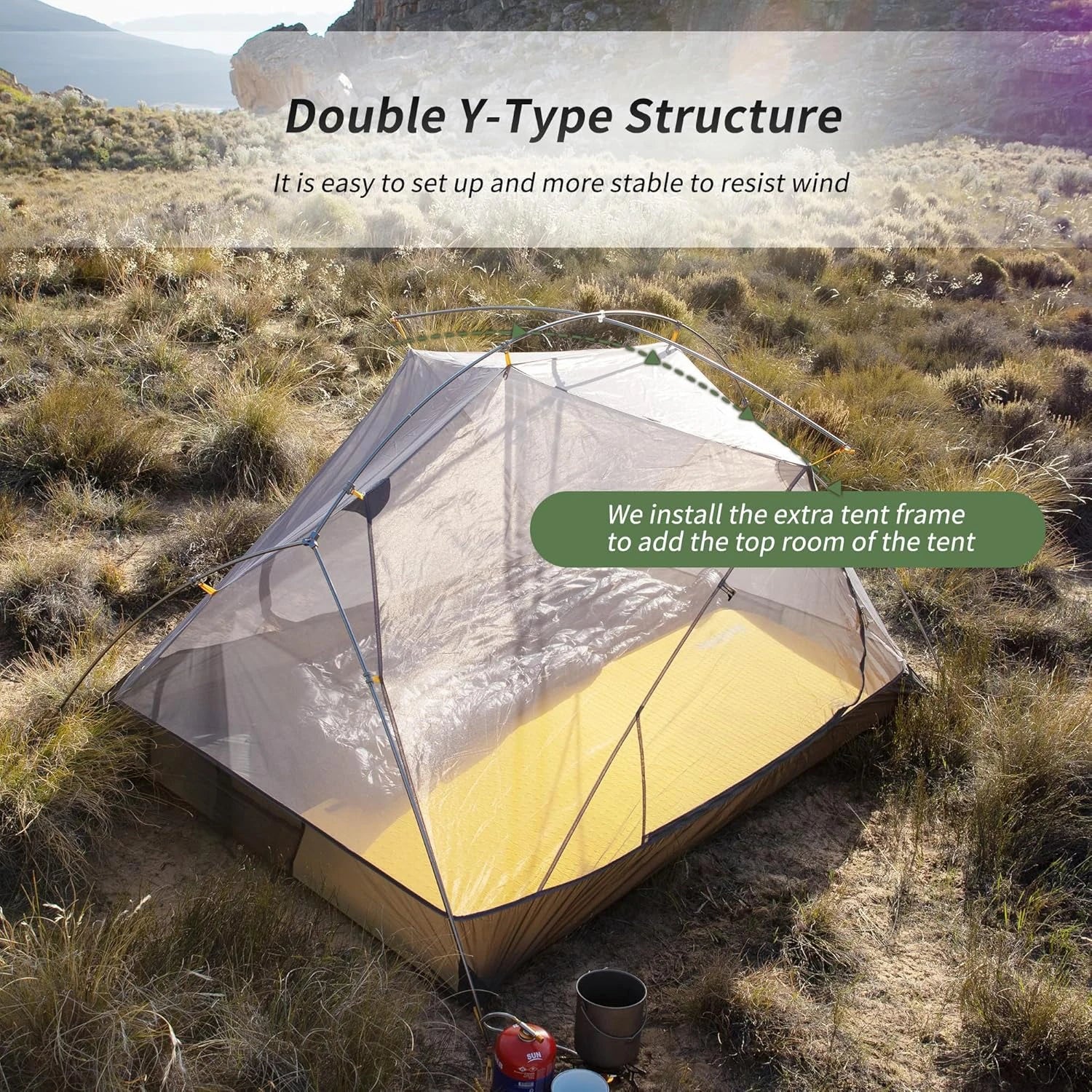 Naturehike Mongar 2 Person Tent 20D Nylon 210T Waterproof Ultralight C –