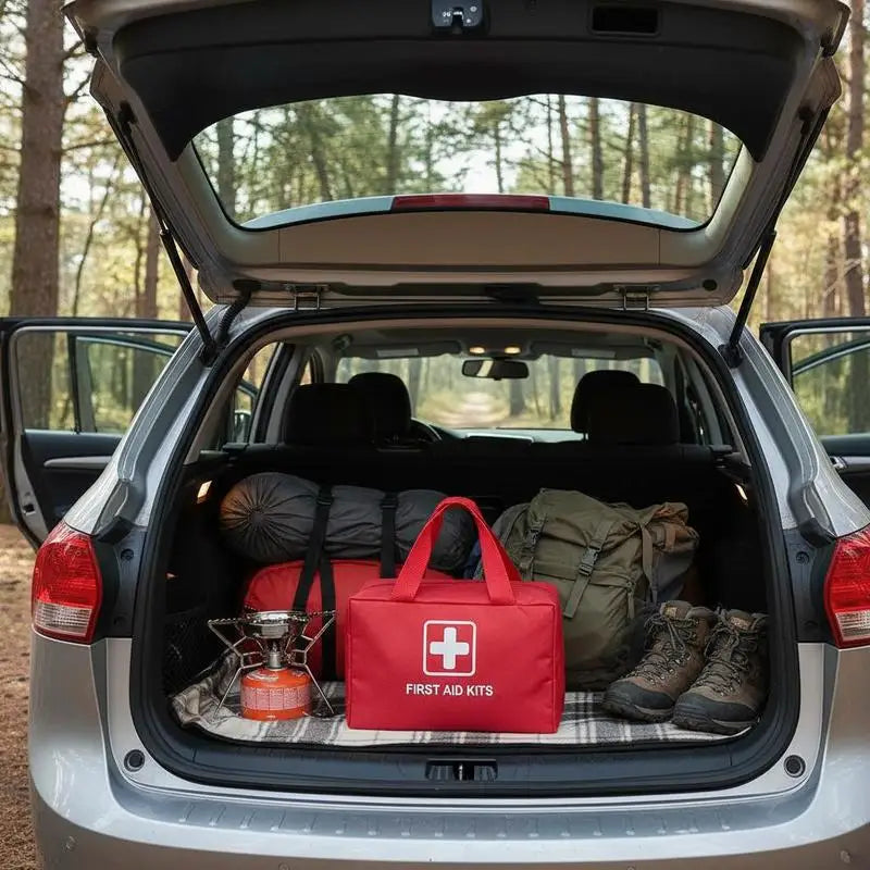 Emergency Medical Station 500 Pieces For Home Car Outdoor 600D Nylon Material Large Capacity Survival Supplies Multiple Compartments Portable Design Organization System