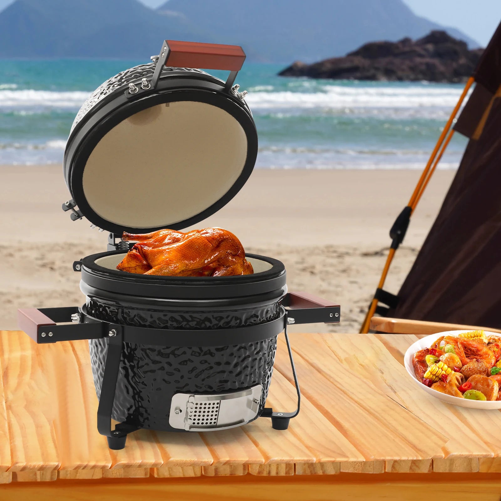 13inch Ceramic Barbecue Grill Ceramic BBQ Charcoal Grill