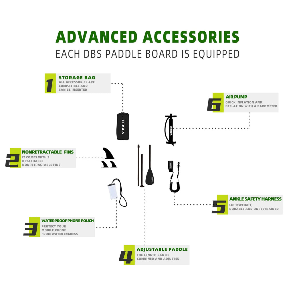 Genreen 11ft Inflatable Paddle Board Stand up Paddle Board with Premium SUP Accessories