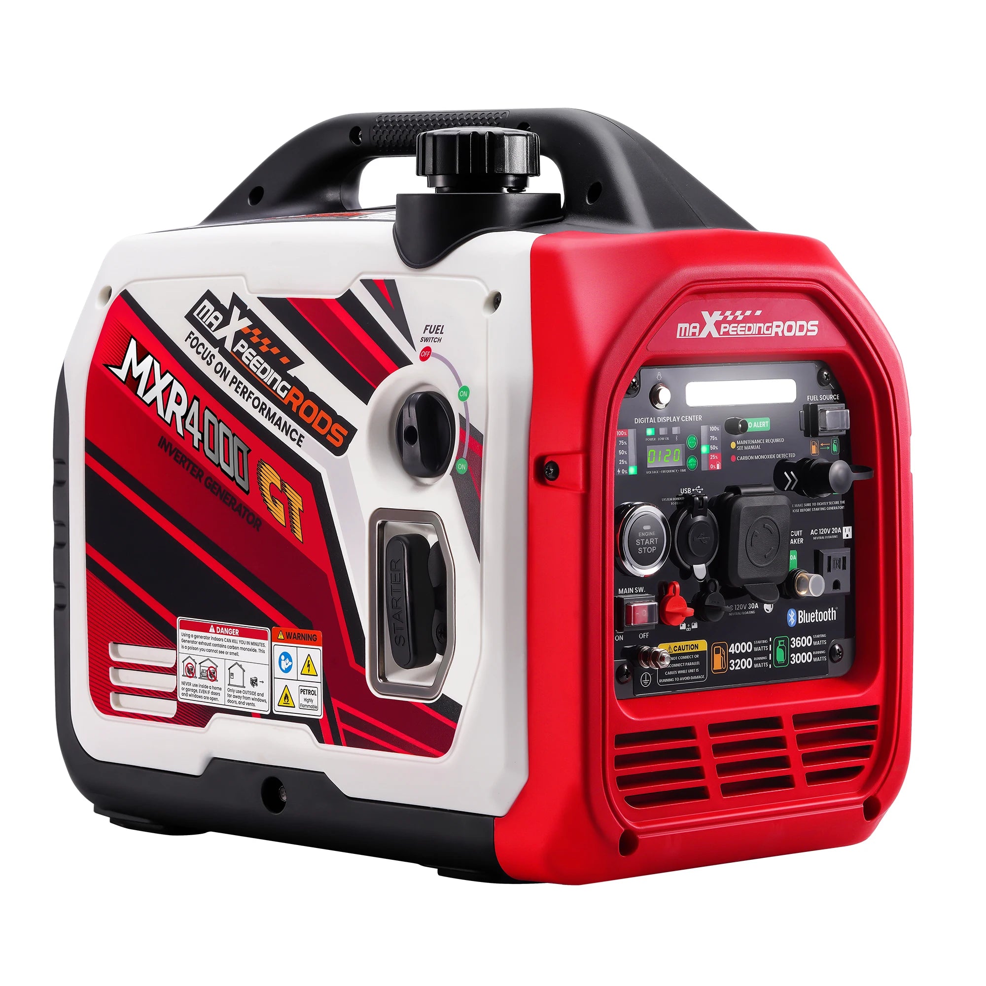 4KW Portable Dual Fuel Generator Inverter LPG/Gas Bluetooth-compatible E-Start 58dB Portable Power Generator