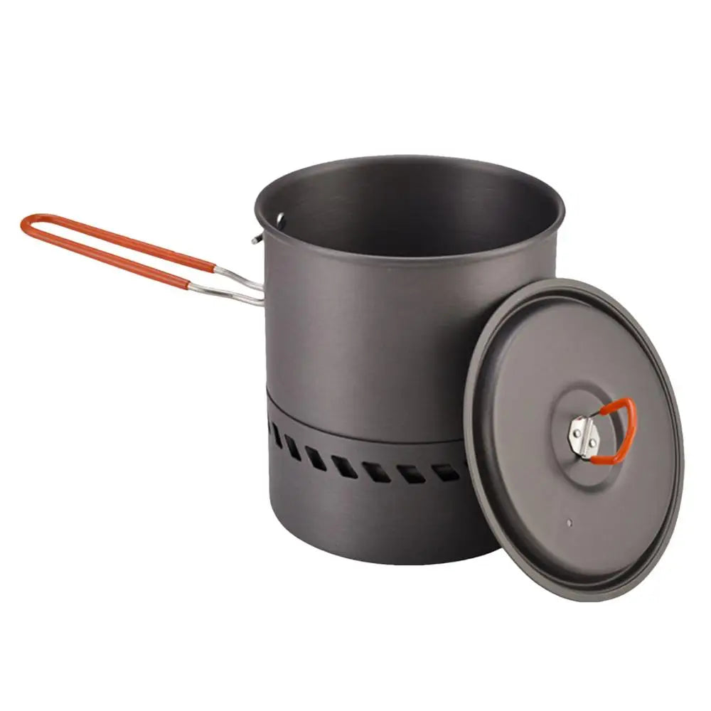 1.5L Outdoor Pot Camping Traveling Hiking Heat Collection Pot Campfire Cooking Tableware Camping Stove Portable Backpacking Pot