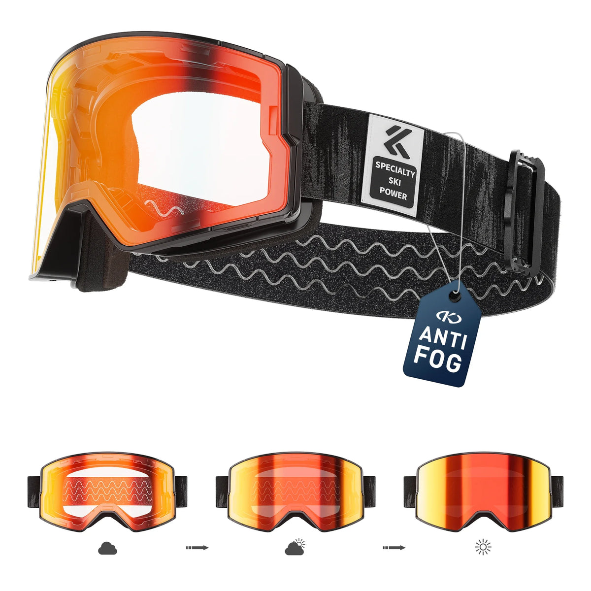 Photochromic Snow Goggles Snowboard Anti-Fog Mask