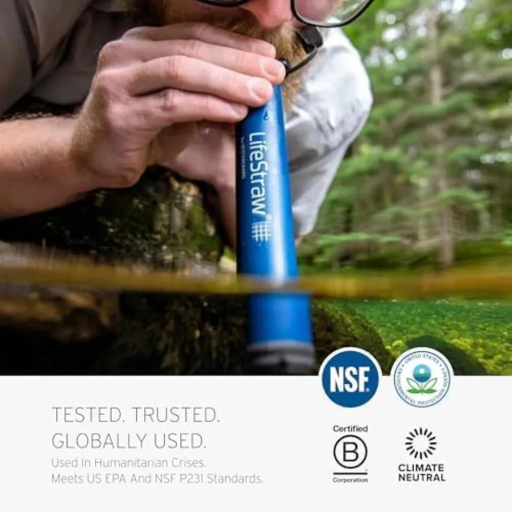 Personal Water Filter for Hiking, Camping, Travel, and Emergency Preparedness