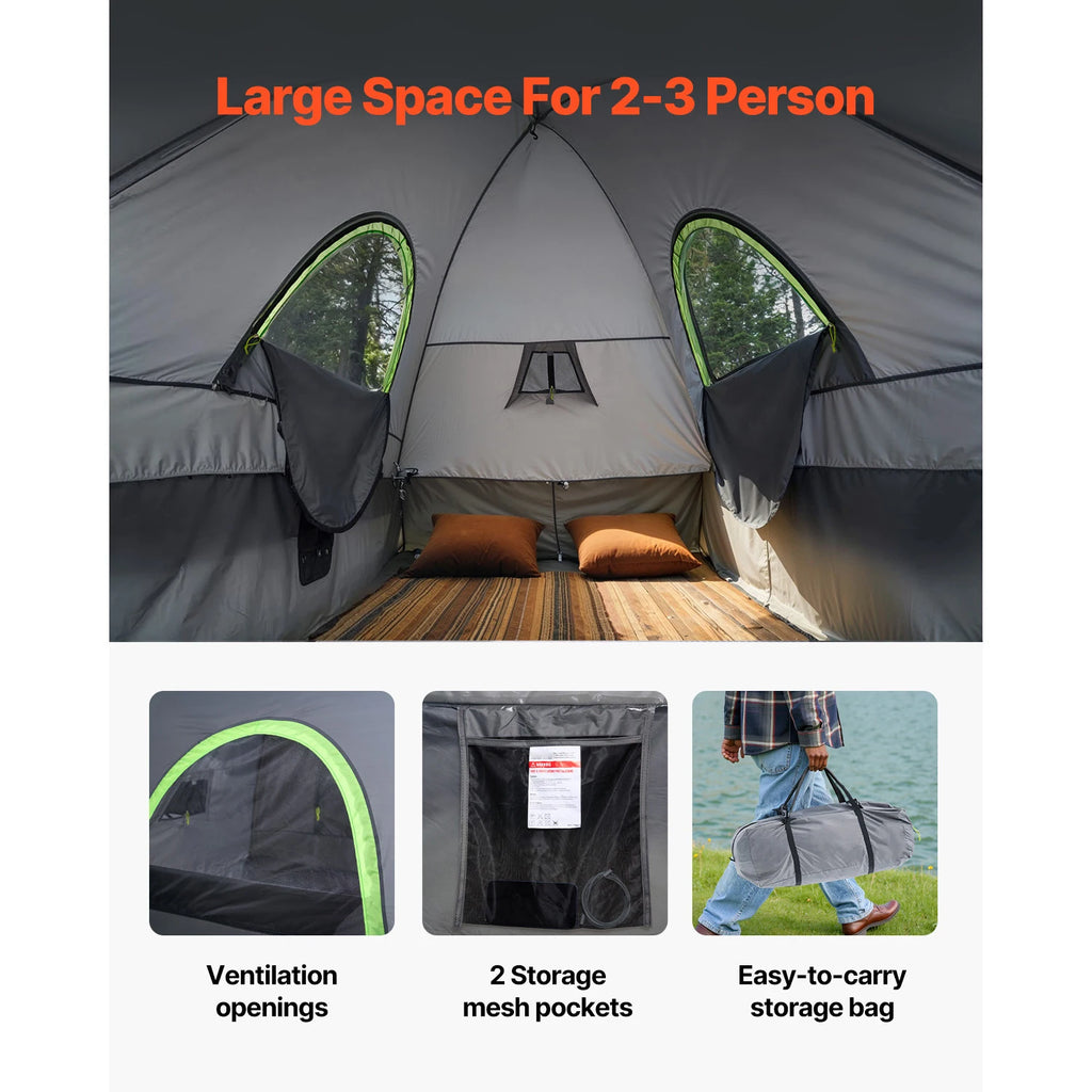 SucceBuy Pickup Truck Tent for Camping Waterproof PU2000 2-3 Person Truck Bed Tent Truck Bed Camper Shell with Expandable Awning